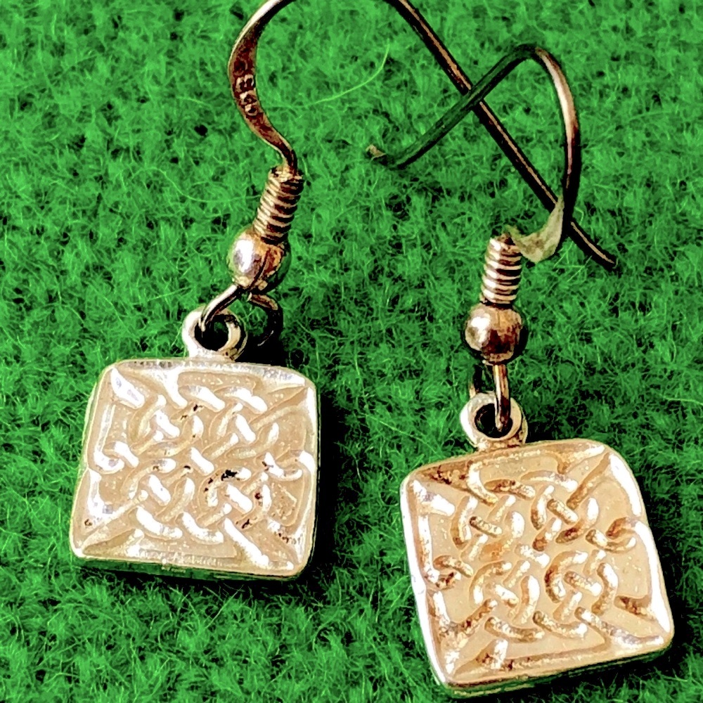 Vintage sterling silver Celtic?  dangle earrings